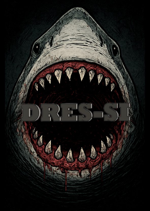 Namensschild für die Personalisierung von Boxbandagen und Innenhandschuh mit Namen. Designvorschlag Hai